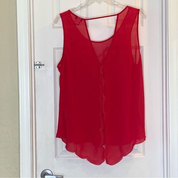 Torrid Chiffon Double Layer Tank Floral Embroidered Size 3X Pink - Picture 10 of 10